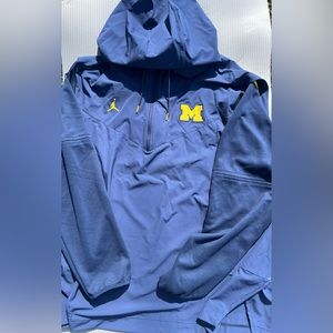 $100 Small Michigan Wolverines Jordan Brand Player Half-Zip Jacket - Navy Nike